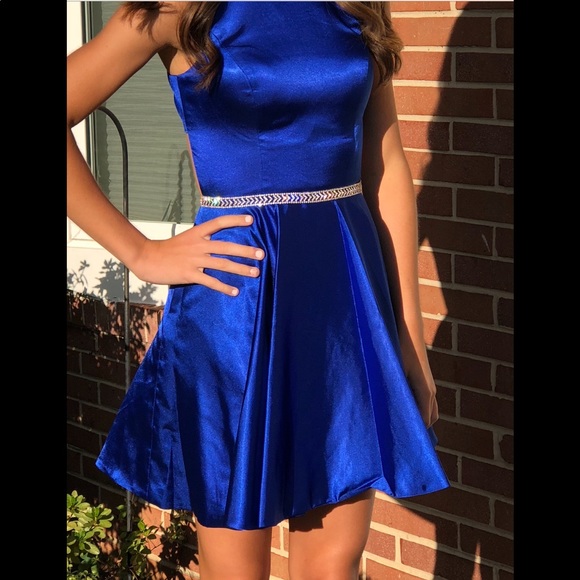 Sherri Hill Homecoming Dress | Royal Blue | Silk - Picture 3 of 8